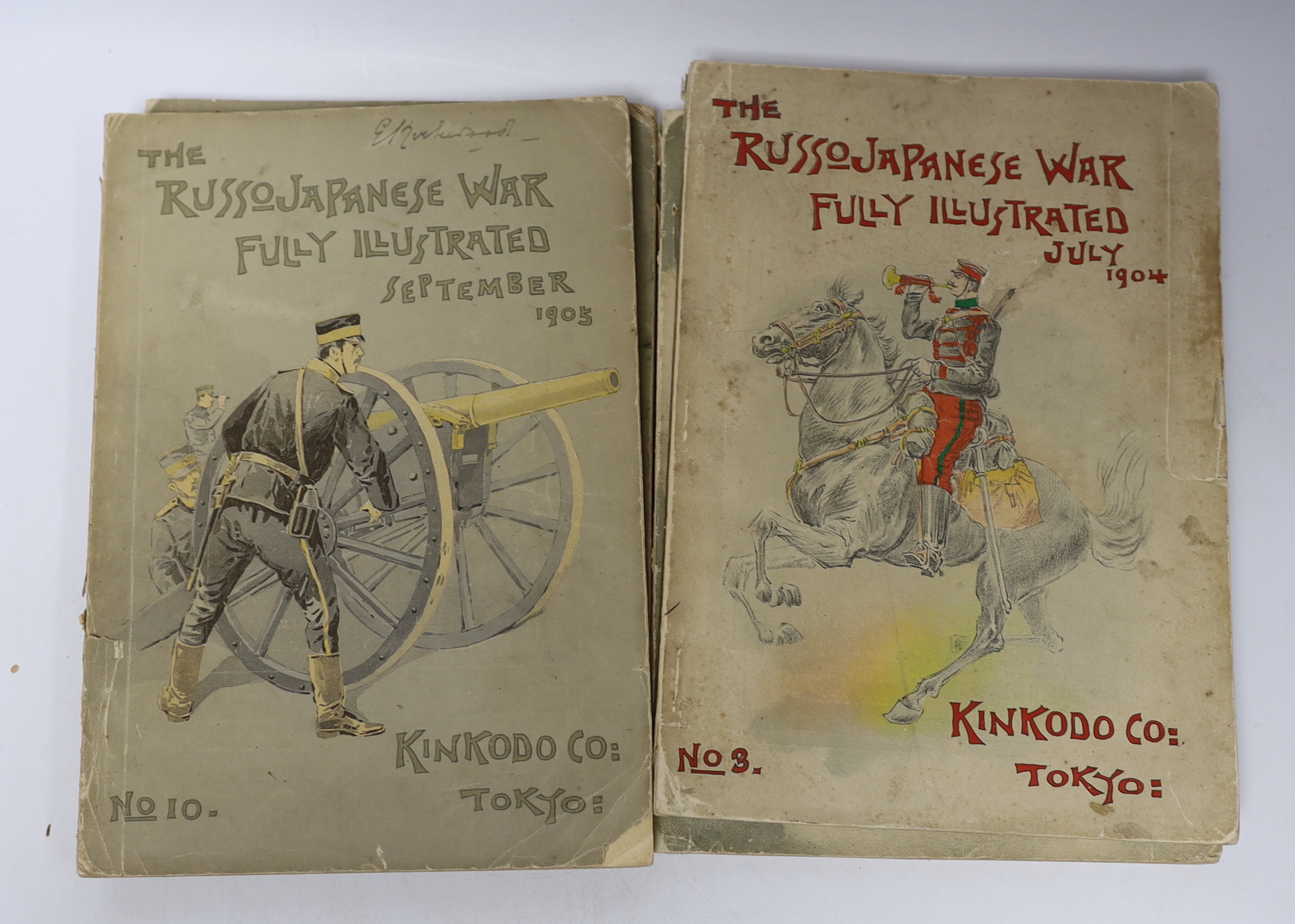 Five volumes of the Russo-Japanese war, illustrated, July 1904, November 1904, March 1905, July 1905 and September 1905